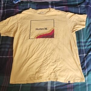 Mens Yellow Hurley T Shirt